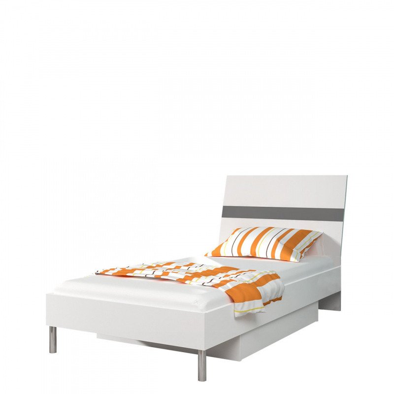 Veneti Detská posteľ s matracom 90x200 GORT 1 - biela / sivá